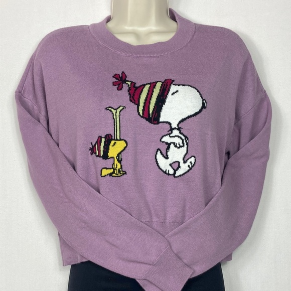 Aeropostale Sweaters - 📦 Aeropostale Lilac Peanuts Snoopy & Woodstock Sweater $4.99 shipping